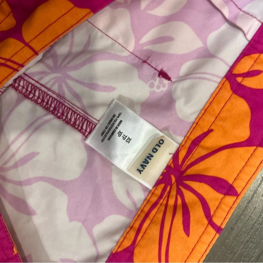 Old Navy Pink and Orange Floral Swim Trunks - Picture 3 of 6